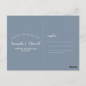 水色ひまわりユーカリ日付を保存 ポストカード (裏面)