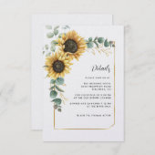 水色ひまわりユーカリ結婚ス詳細 エンクロージャーカード (正面/裏面)