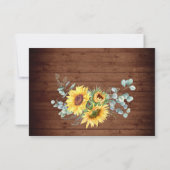 水色ひまわりユーカリ結婚式RSVPカード 出欠カード (裏面)