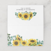 水色ひまわり及びユーカリ結婚ス プレイスカード (外部開封)