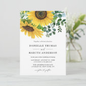 水色ひまわり及びユーカリ結婚ス 招待状 (スタンド正面)