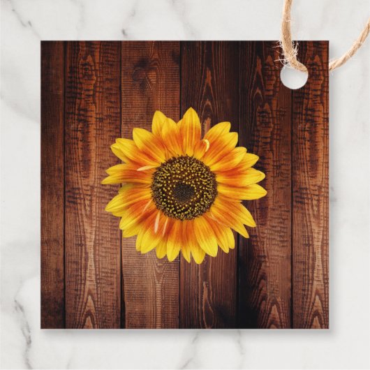 水色ひまわり素朴な木感謝していあなた フェイバータグ (裏面)