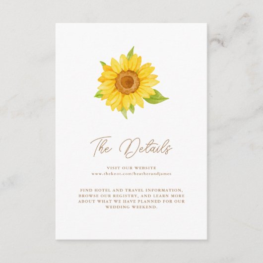 水色ひまわり結婚のエンクロージャカード エンクロージャーカード (正面)