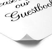 水色ひまわり結婚のゲストブック ポスター (角)