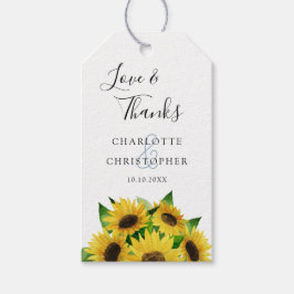 水色ひまわり結婚の感謝していあなたラベル ギフトタグ