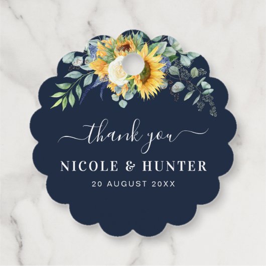 水色ひまわり結婚ユーカリ感謝していのお前 フェイバータグ (裏面)