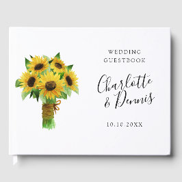 水色ひまわり結婚花束 ゲストブック