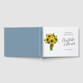 水色ひまわり結婚花束 ゲストブック (全面)