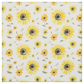 水色ひまわり繰り返しパターン ファブリック (見本)
