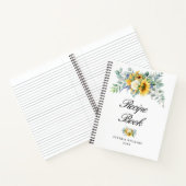 水色ひまわり花ユーカリレシピ本 ノートブック (内部)