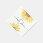 水色ひまわり赤ちゃんシャワー スタンダードカクテルナプキン (角)