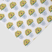 水色ひまわり青と白の中国花瓶 薄葉紙 (詳細)