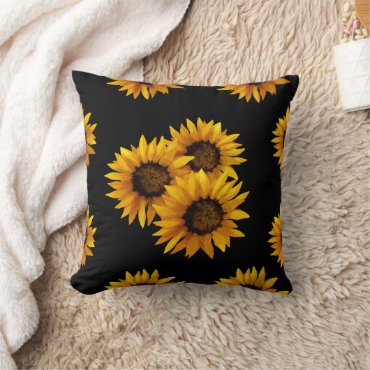 水色ひまわり クッション (ブランケット)