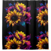 水色ひまわり シャワーカーテン (正面)