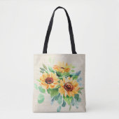 水色ひまわり トートバッグ (正面)