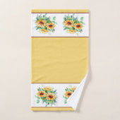 水色ひまわり バスタオルセット (ハンドタオル)