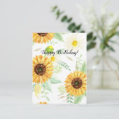 水色ひまわり ポストカード (スタンド正面)