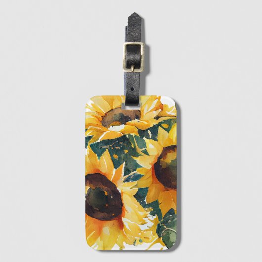 水色ひまわり ラゲッジタグ (正面縦)