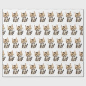 水色べっ甲の子猫 ラッピングペーパー (フラット)