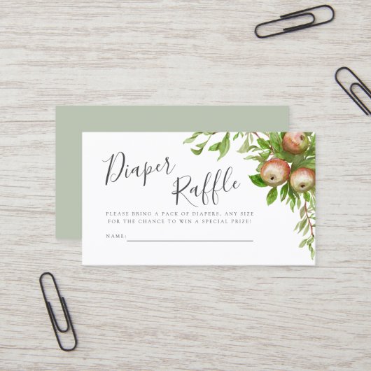 水色りんごのおむつラッフルカード 名刺 (正面/裏面インサイチュ)