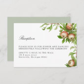 水色りんご婚式レセプションカード 出欠カード (正面/裏面)