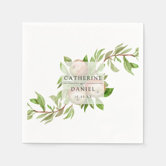 水色りんご結婚のナプキン スタンダードカクテルナプキン (正面)