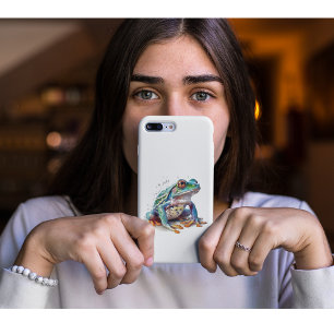 水色を見上げるかわいい緑のカエル iPhone 11 ケース