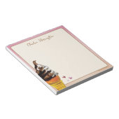 水色アイスクリームコーン文パーソナライズされた具 ノートパッド (アングル)