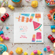 水色アイスクールアイスクリームパーティー誕生日