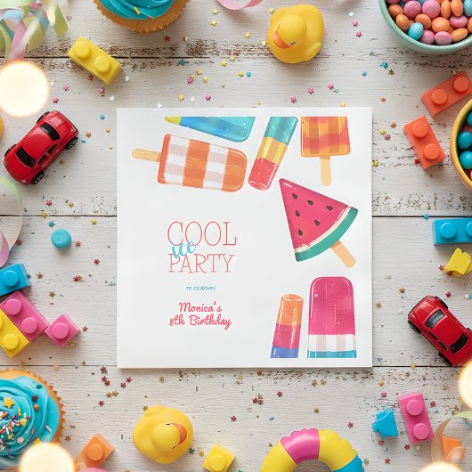 水色アイスクールアイスクリームパーティー誕生日 スタンダードランチョンナプキン