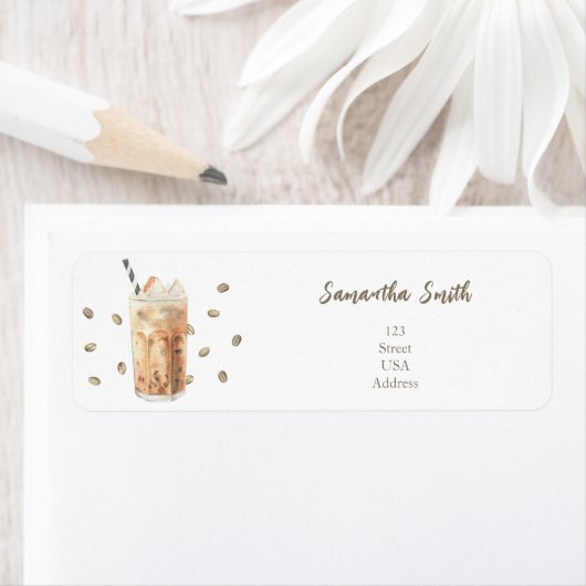 水色アイスコーヒー醸造ベビーシャワー ラベル (インサイチュ)