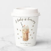 水色アイスコーヒー醸造ベビーシャワー 紙コップ (裏面)