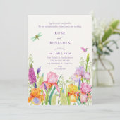 水色アイリッシュ結婚花 招待状 (スタンド正面)