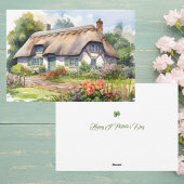 水色アイルランドコテージハッピーセントパトリックの日 シーズンカード