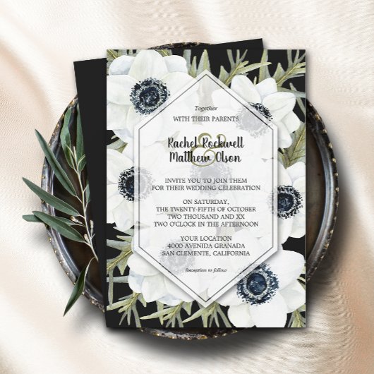 水色アネモネス植物学結婚院 招待状