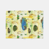 水色アヒル フリースブランケット (正面(横))