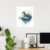 水色アヒル ポスター (ホームオフィス)