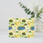 水色アヒル ポストカード (スタンド正面)