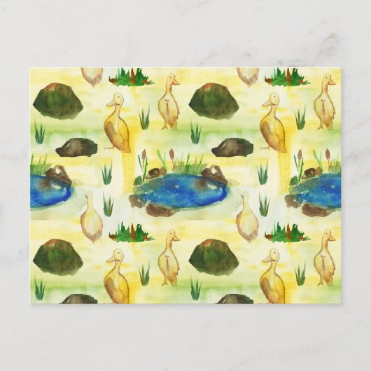 水色アヒル ポストカード (正面)