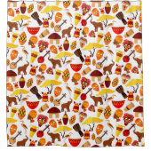 水色アフリカの部族の動物の野生動物パターン シャワーカーテン (正面)