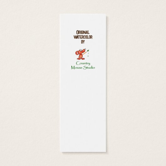 水色アメリカフクロウ鳥ブックマーク (裏面)