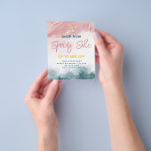 水色アルコールインク赤面ピンクブルー春販売 チラシ (手)