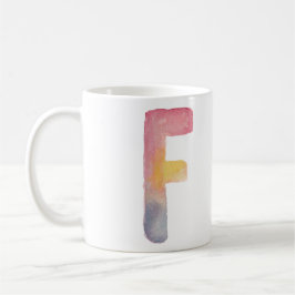 水色アルファベットモノグラム文字'F' | MUG コーヒーマグカップ