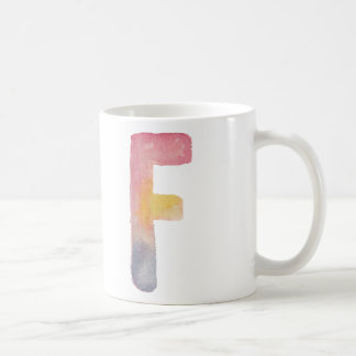 水色アルファベットモノグラム文字'F' | MUG コーヒーマグカップ