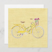 水色イエローバイクグリーティングカード (正面/裏面)