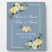 水色イエローフローラほこりっぽい青のトリートの好意 フォトプラーク (正面)