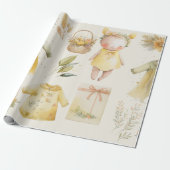 水色イエローベビー用品 ラッピングペーパー (アンロールド)