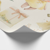 水色イエローベビー用品 ラッピングペーパー (角)