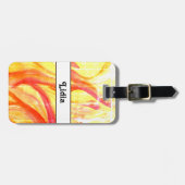 水色イエロー&レッド名荷物タグ ラゲッジタグ (正面横)