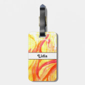 水色イエロー&レッド名荷物タグ ラゲッジタグ (裏面縦)